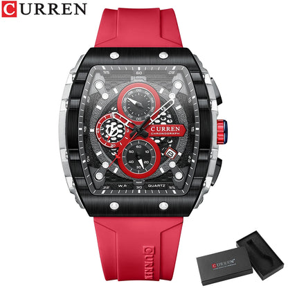 Montre CURREN 8442 – Design Rectangulaire & Style Sport Chic (Édition Limitée)