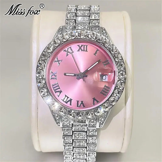 MISSFOX Divine Rose – Montre Femme de Luxe à Strass | L’élégance qui laisse une empreinte