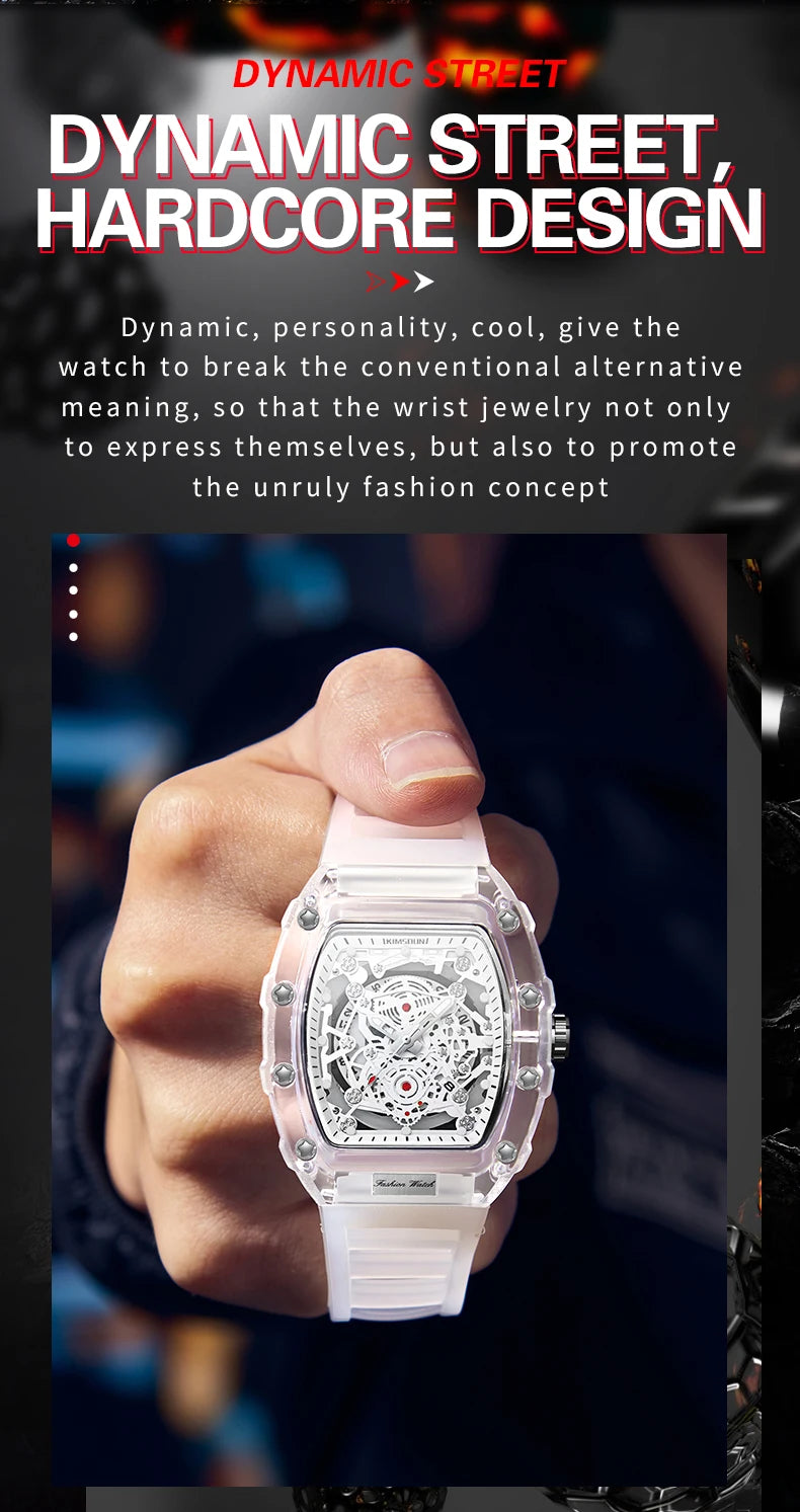 Montre “Squelette de Lumière” – Quartz Transparent de Luxe (Édition Limitée)
