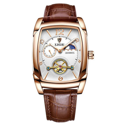 LIGE LG8949 – Montre Mécanique Homme (Édition Business & Phase de Lune)