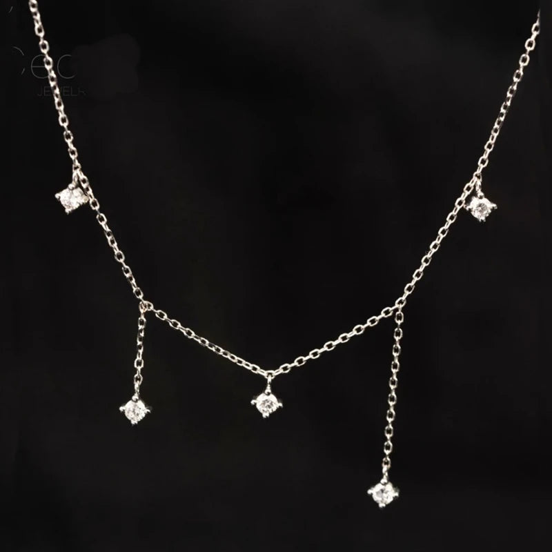 Collier Étoiles Scintillantes – Zircon & Argent 925 (Plaqué Or 18K)