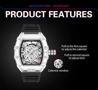 Montre “Squelette de Lumière” – Quartz Transparent de Luxe (Édition Limitée)