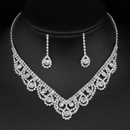 Parure Bijoux Cristal BLIJERY – Collier & Boucles Élégantes (Plusieurs Styles au Choix)