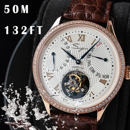 SUGESS ST8004 – Tourbillon Mécanique Prestige (Édition Cuir Crocodile)