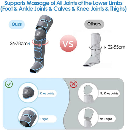 Massage Jambes 360° avec Chauffe Genoux – Sans Fil & Compression Intelligente