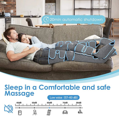 Massage Jambes 360° avec Chauffe Genoux – Sans Fil & Compression Intelligente