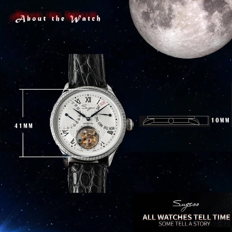 SUGESS ST8004 – Tourbillon Mécanique Prestige (Édition Cuir Crocodile)
